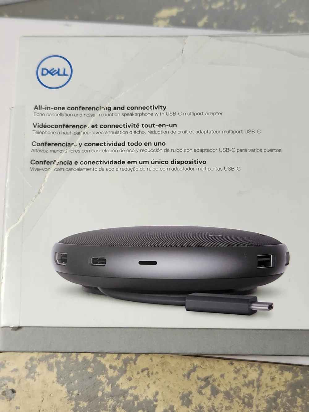 Dell Round Portable Speakerphone in Dark Gray